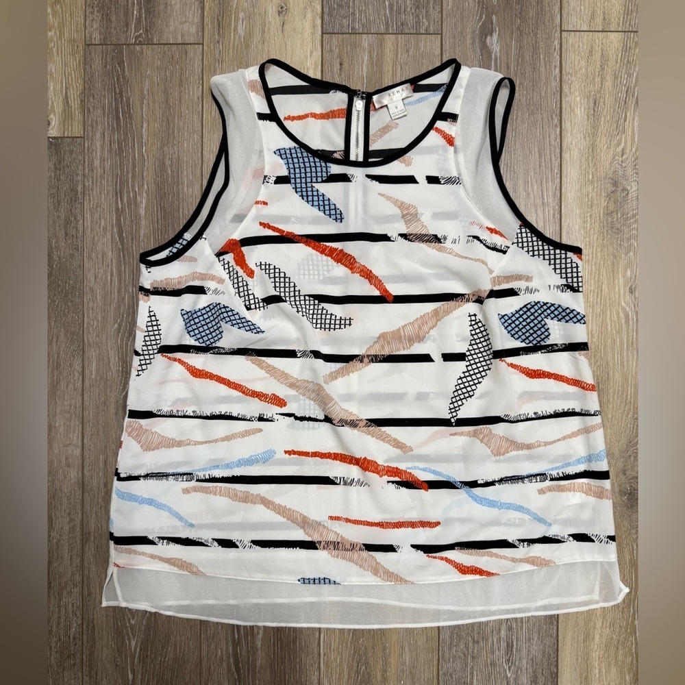 #12)  Kenar Women's Abstract Striped Tank Top